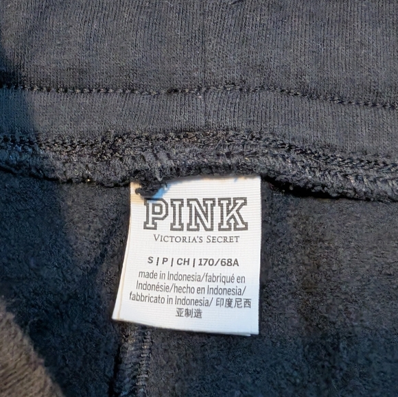 Vintage 2000’s Victoria's Secret Black Sweatpants Silver Glitter Embellishment - Picture 8 of 9